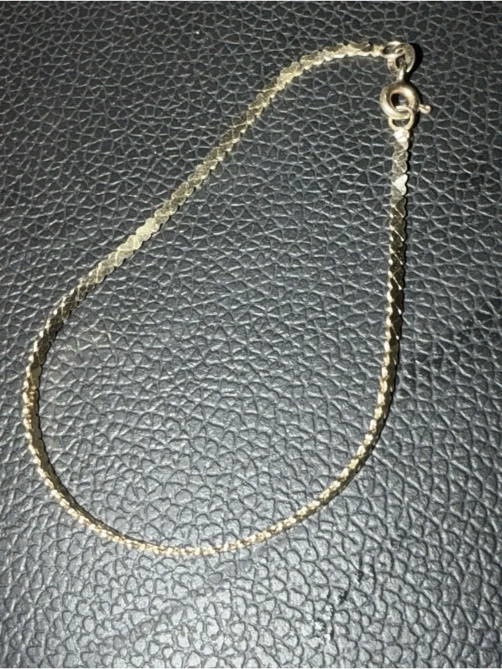 14K GOLD HEART Link Flat BRACELET Or Anklet (1.8 GRAMS) BEAUTIFUL 7 Inches VTG